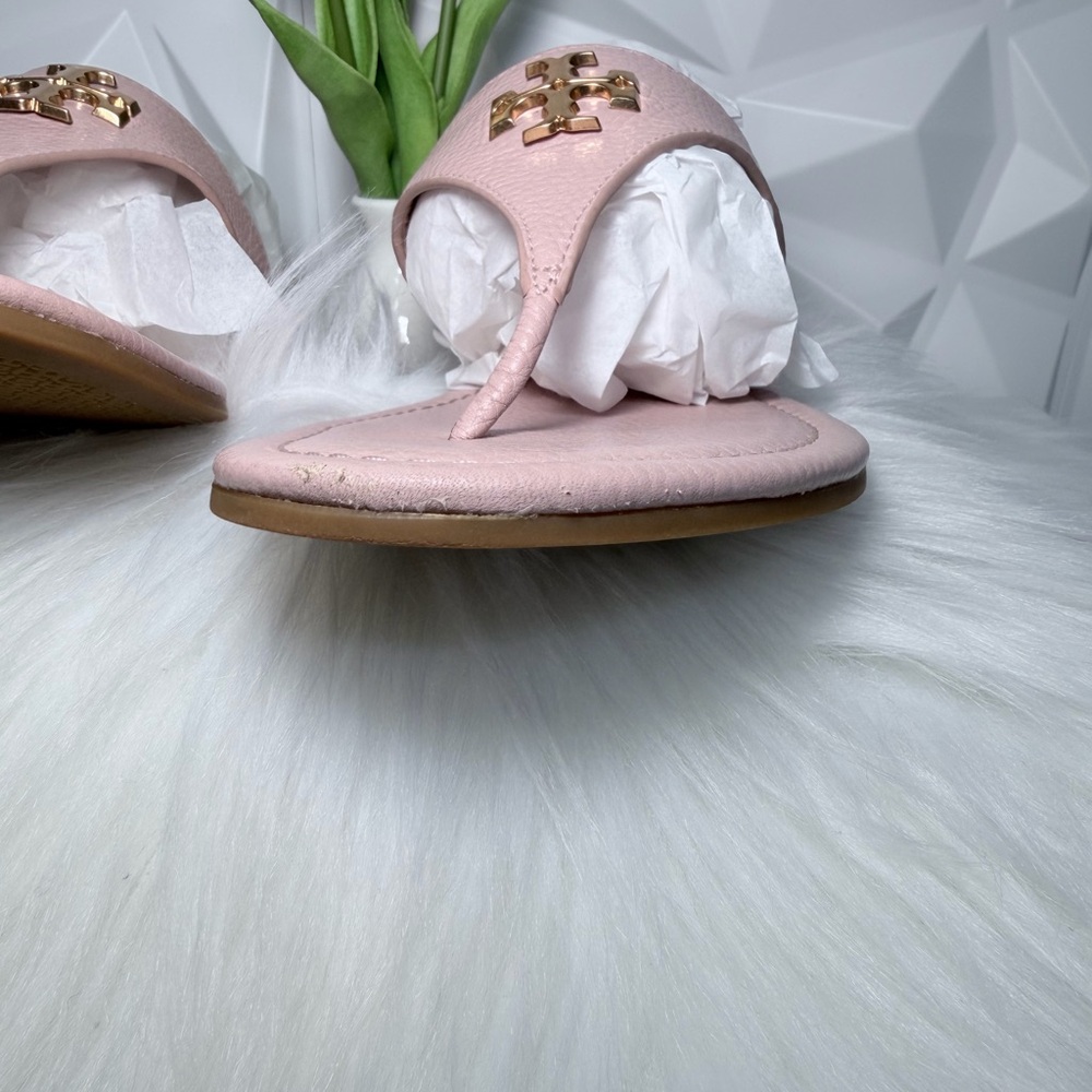 Tory Burch Blush Pink Logo Thong Sandals - Picture 5 of 11